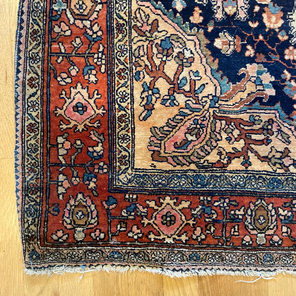 Vintage Rug, 3' 6 x 5' 2 Blue