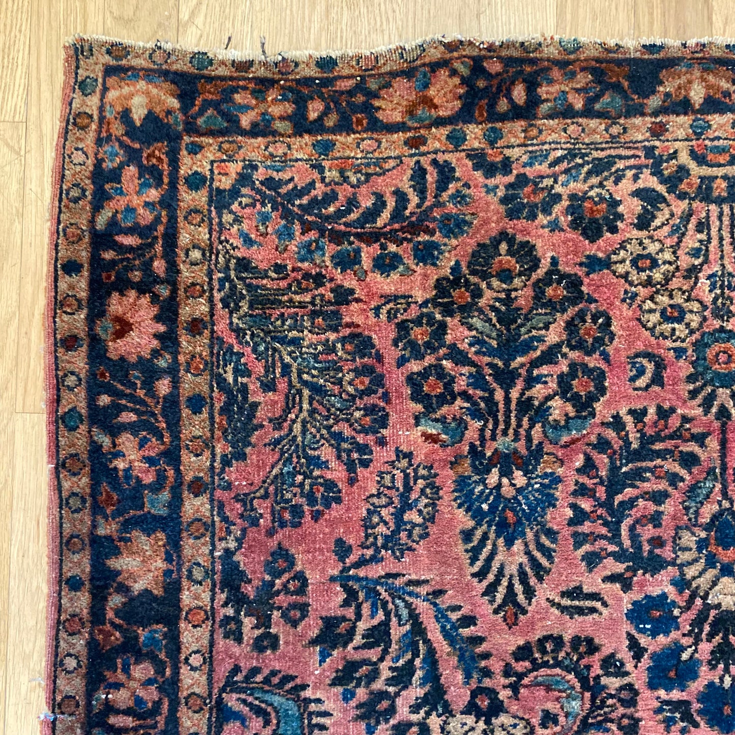 Vintage Rug, 3' 4 x 4' 9 Pink