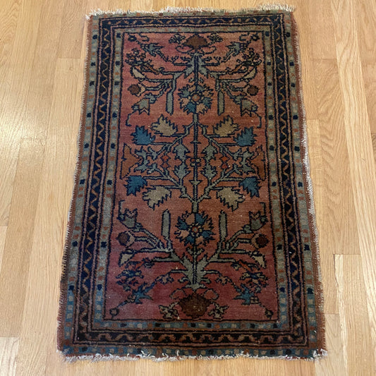 Vintage Rug, 1' 9 x 2' 9 Magenta