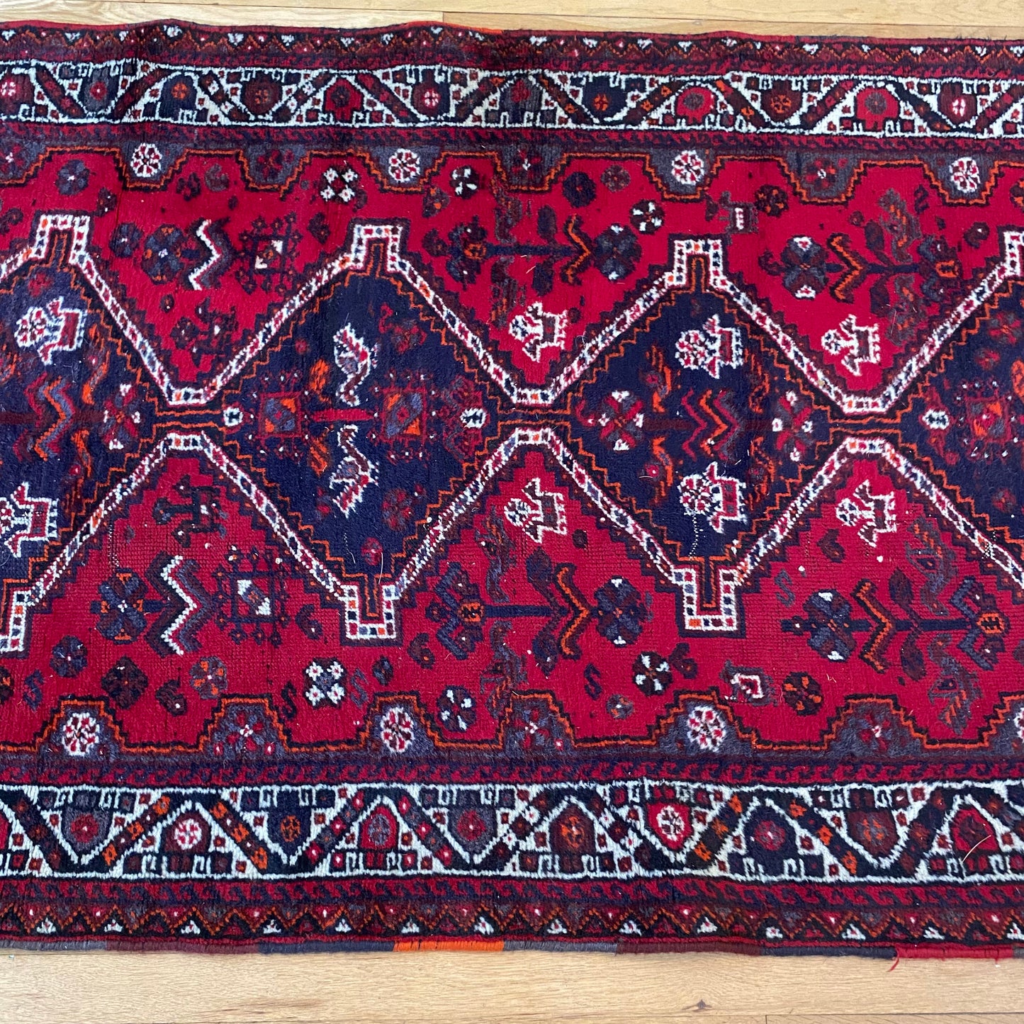 Vintage Rug, 3' 5 x 9' 5 Red