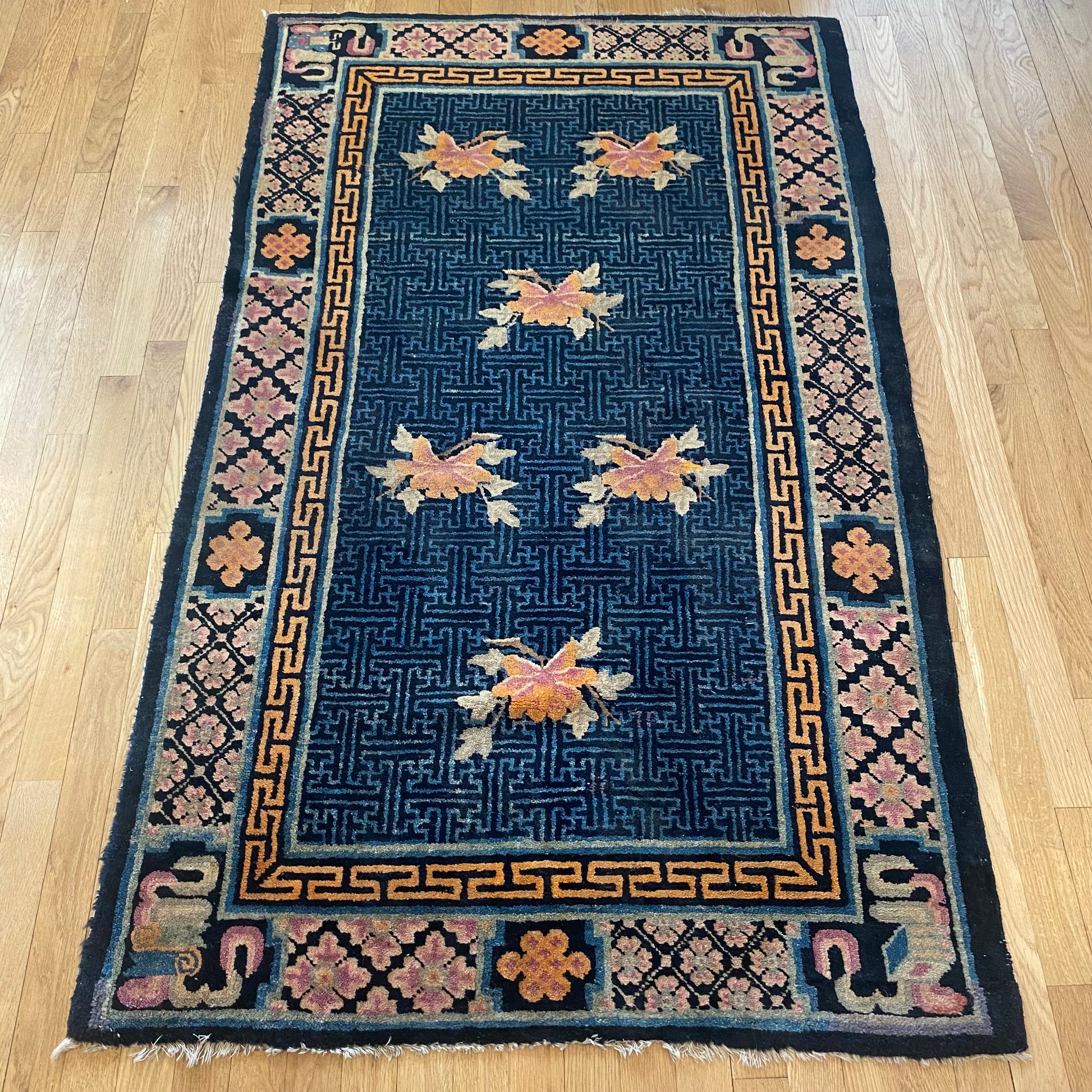 Peking Chinese Rug, 3' 4 x 5' 7 Vintage Blue - Jessie's Oriental Rugs