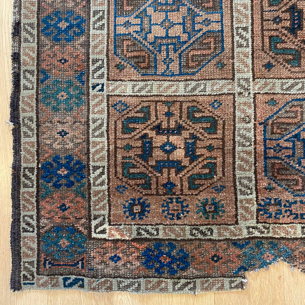 Antique Rug, 2' 9 x 4' 7 Brown