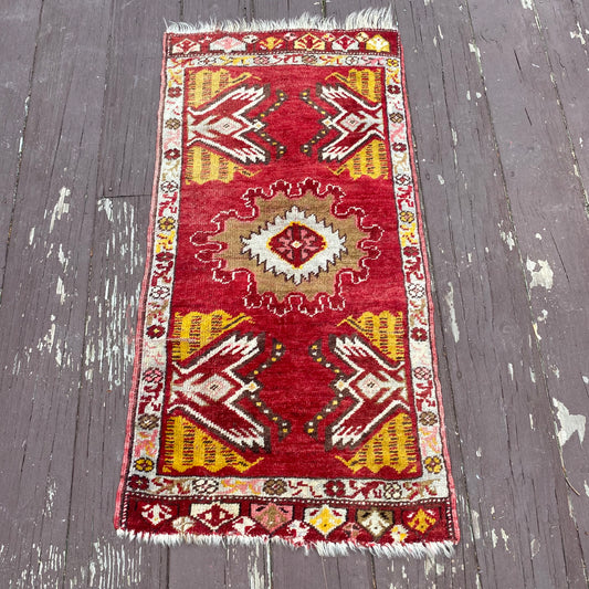 Vintage Rug, 1' 8 x 3' 4 Red