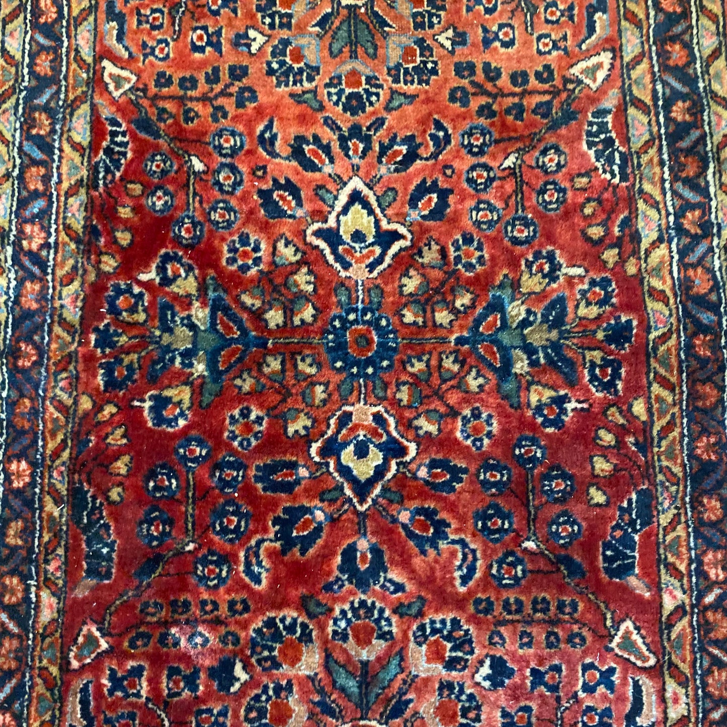 Vintage Rug, 2' x 4' 2 Dark Rose