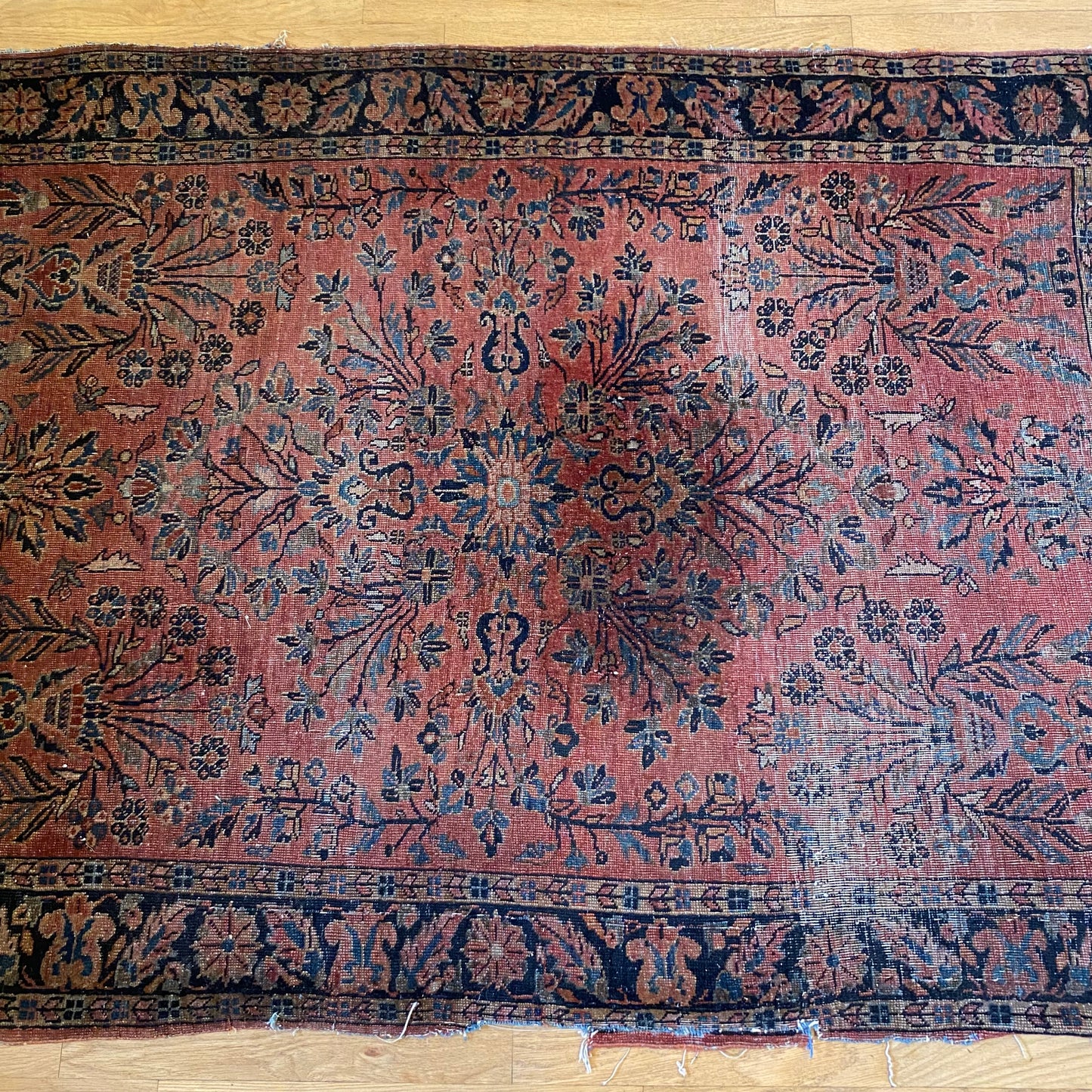 Antique Rug, 3' 7 x 5' Pink