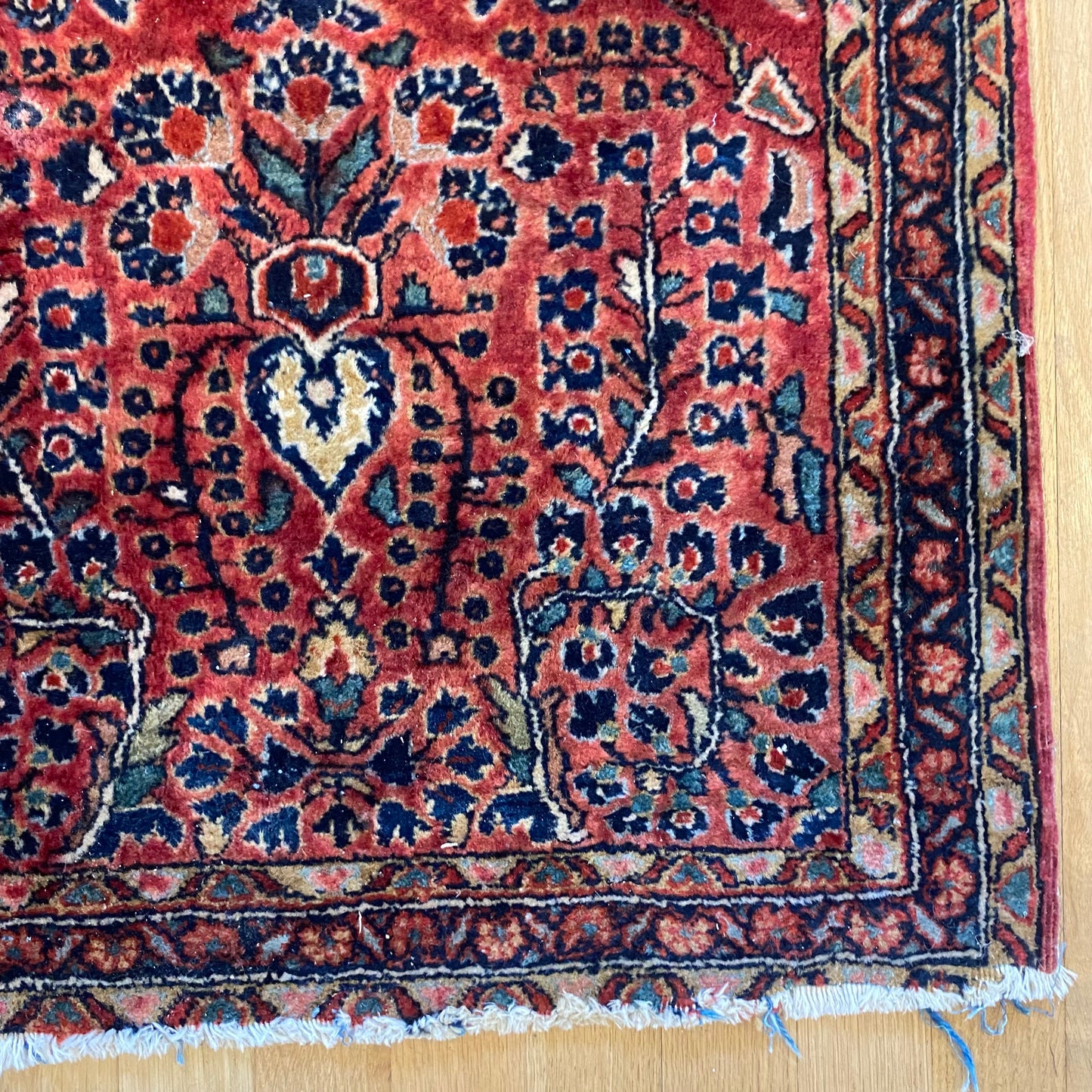 Vintage Rug, 2' x 4' 2 Dark Rose