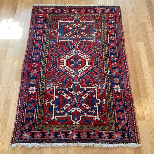 Vintage Rug, 3' x 4' 7 Red