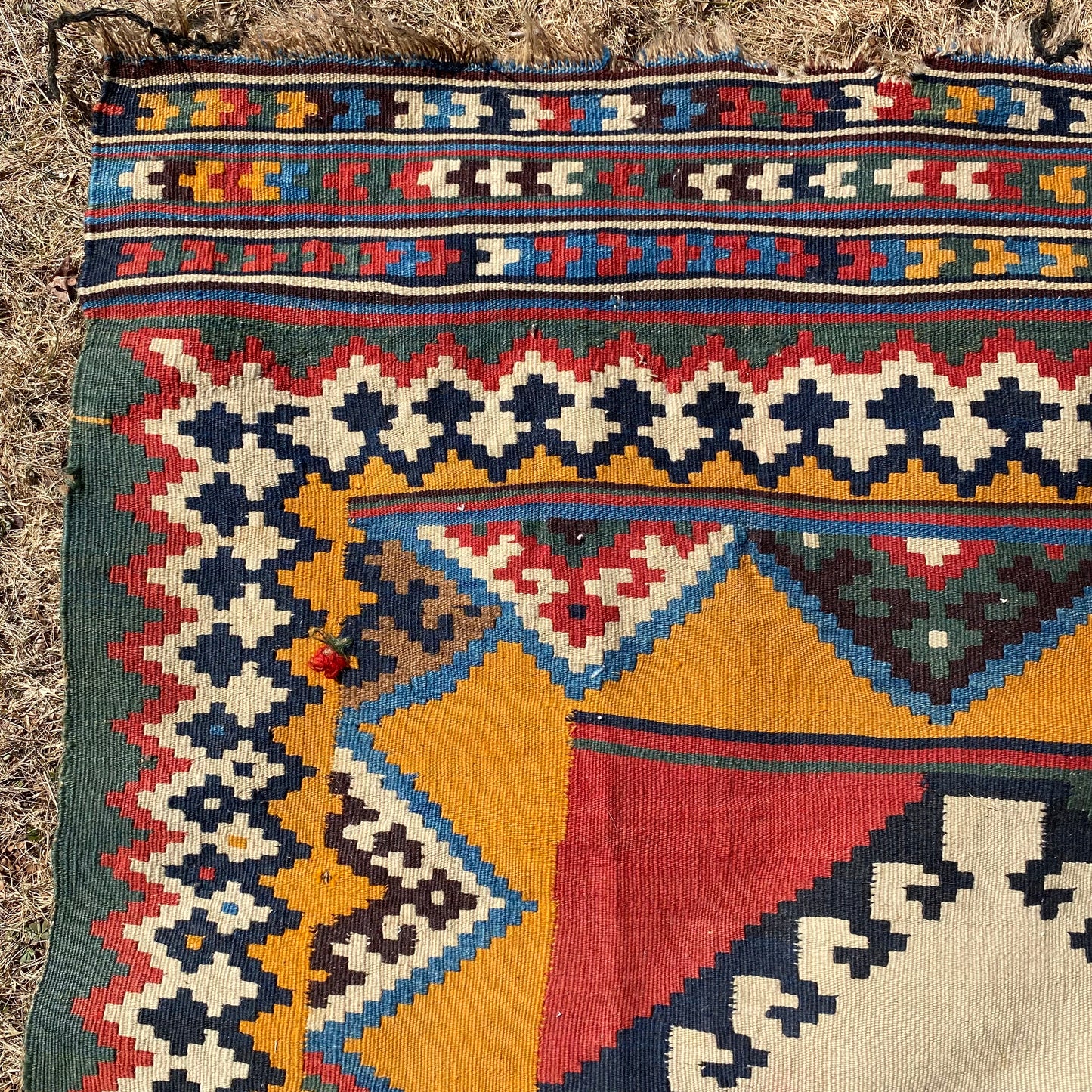 Qashqai Kilim Rug, 4' 10 x 8' 3 Vintage Red