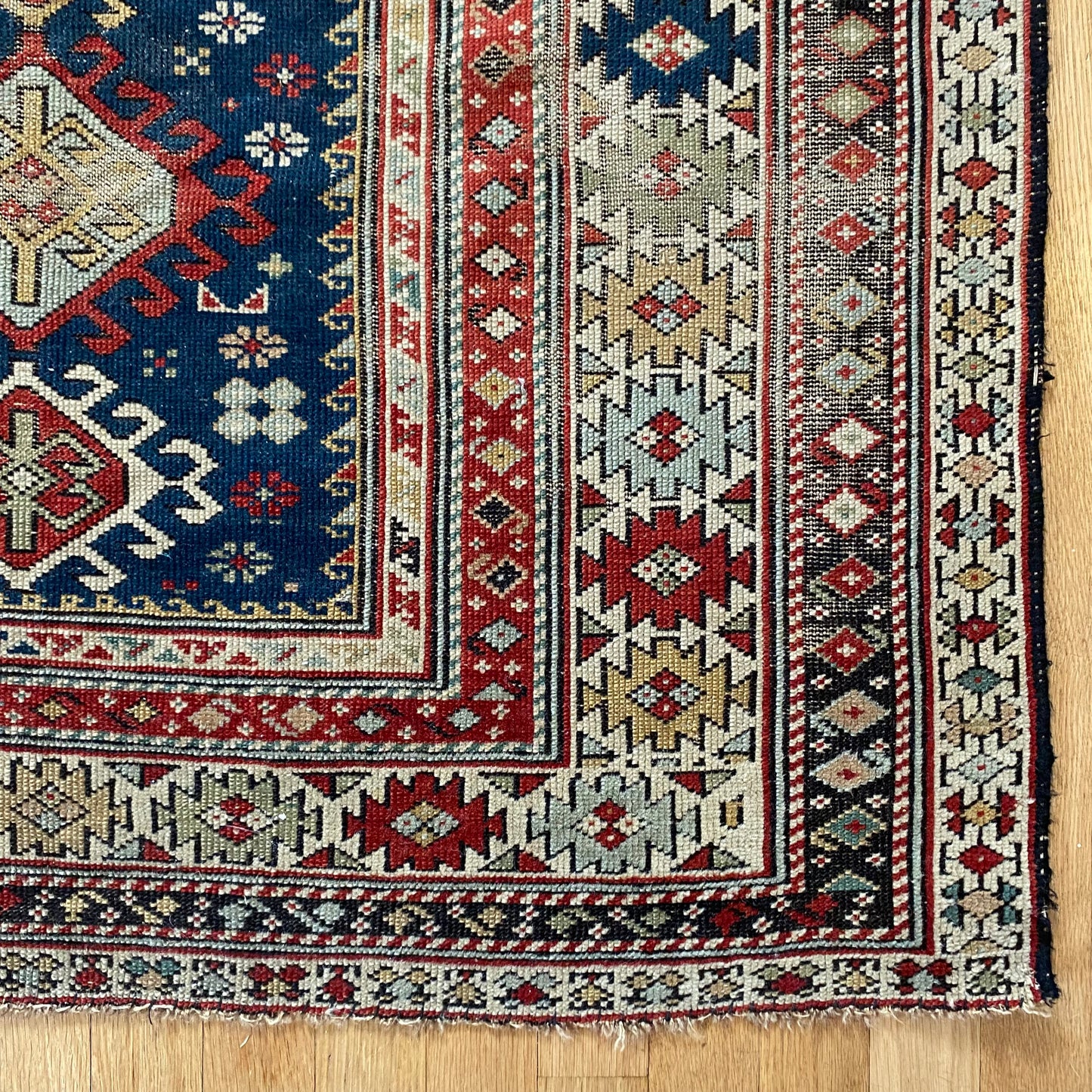 Caucasian Kuba Rug, 3' 5 x 5' Antique Blue