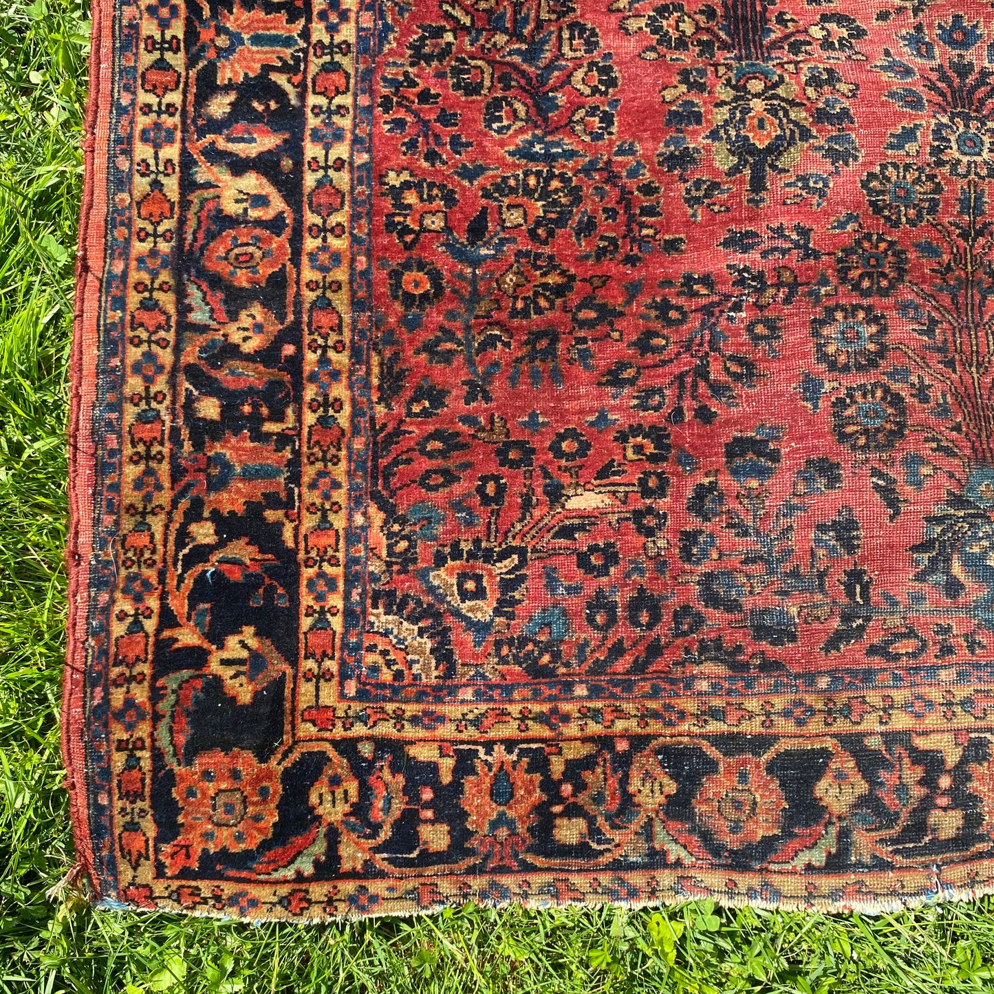 Vintage Rug, 4' 6 x 6' 7 Dark Pink
