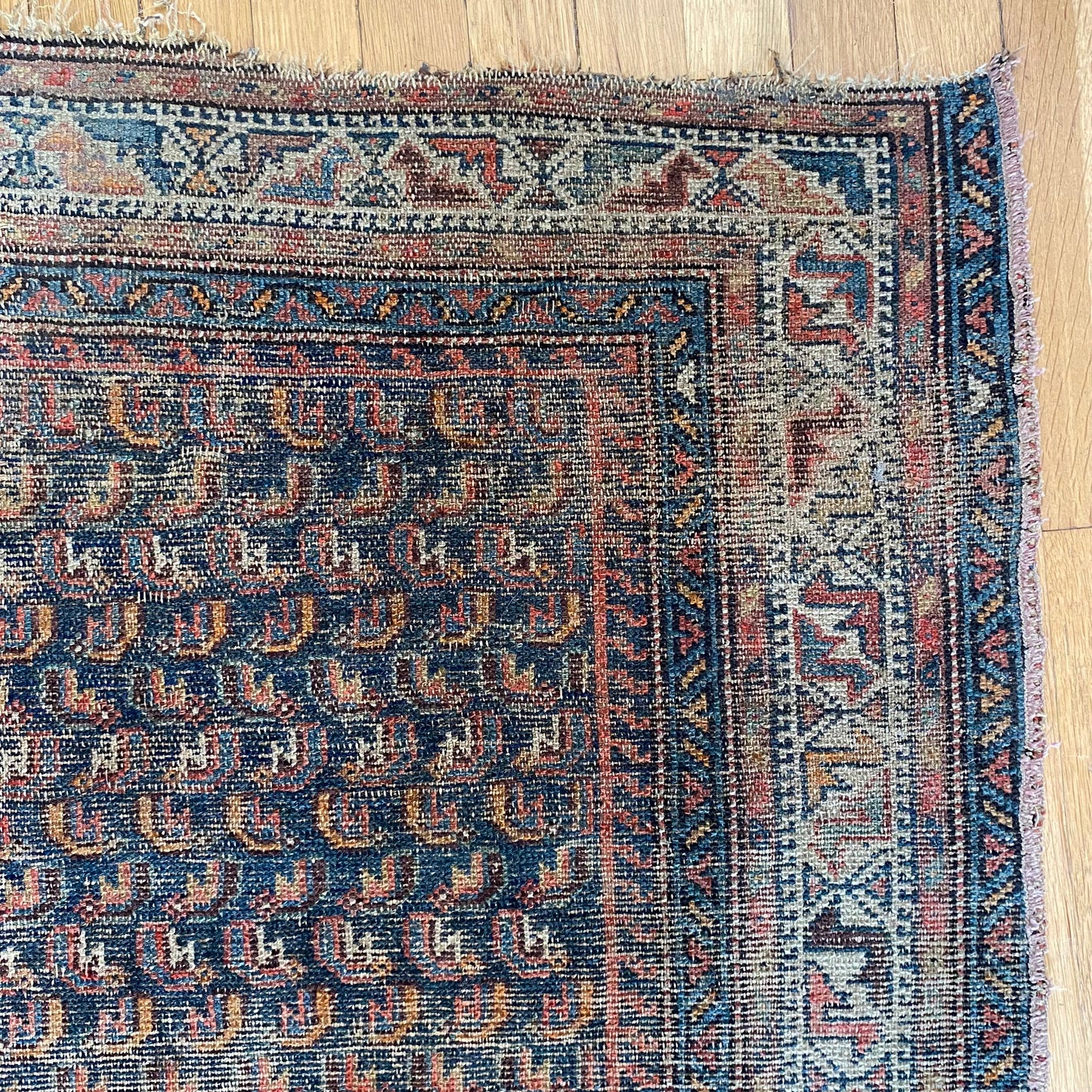 Persian Malayer Rug, 3' 9 x 6' 1 Blue Vintage