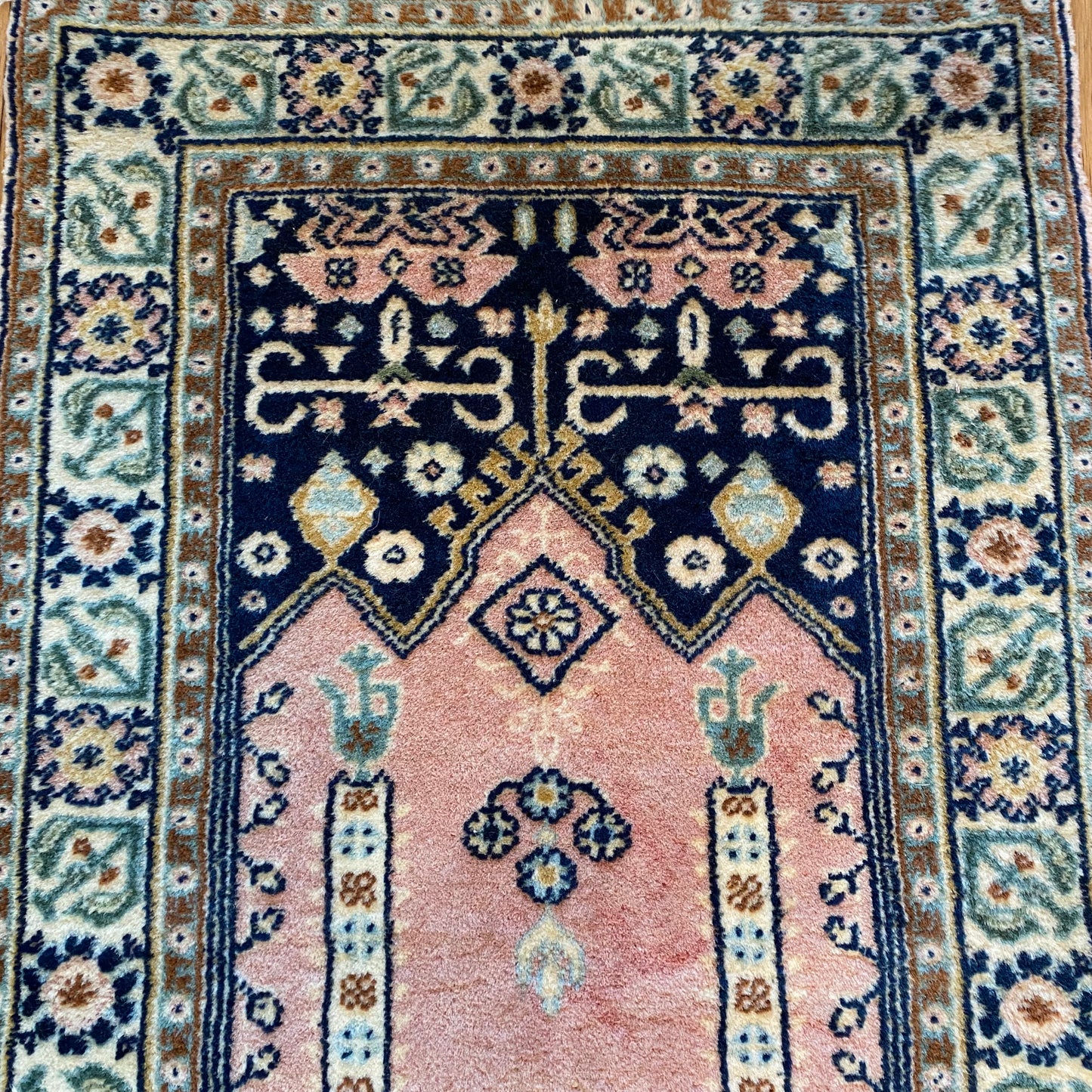 Vintage Rug, 1' 8 x 3' 5 Pink Prayer