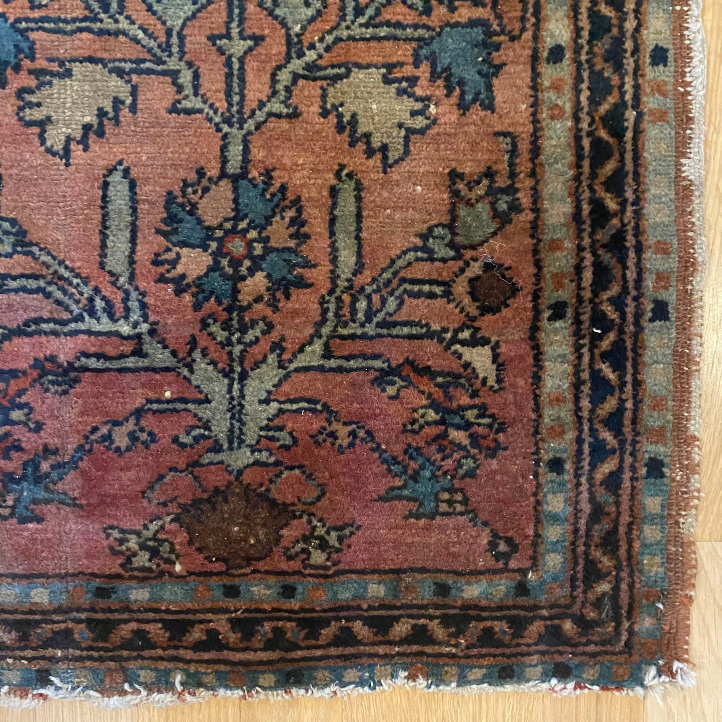 Vintage Rug, 1' 9 x 2' 9 Magenta