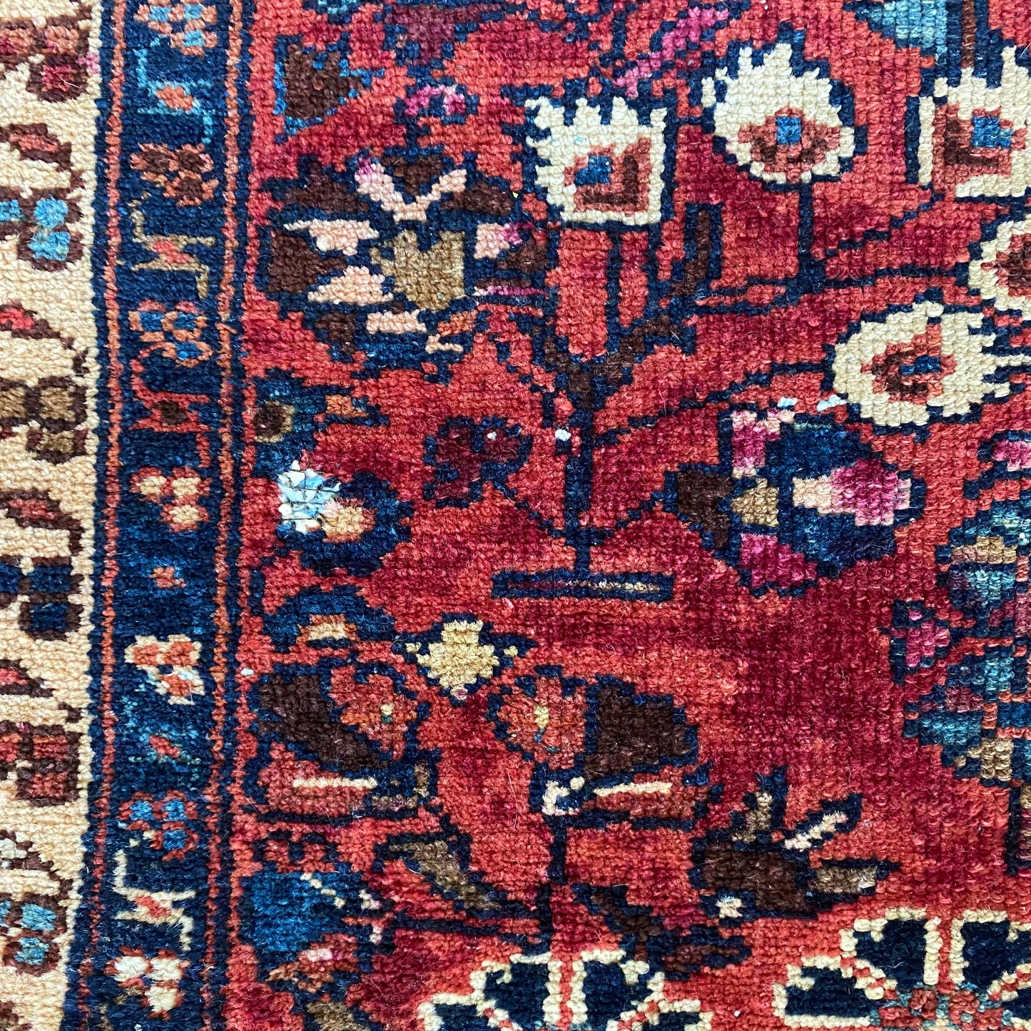 Vintage Rug, 2’ 4 X 4’ 1 Rose Red