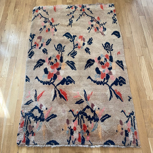 Tibetan Rug, 2' 11 x 4' 8 Vintage Cream