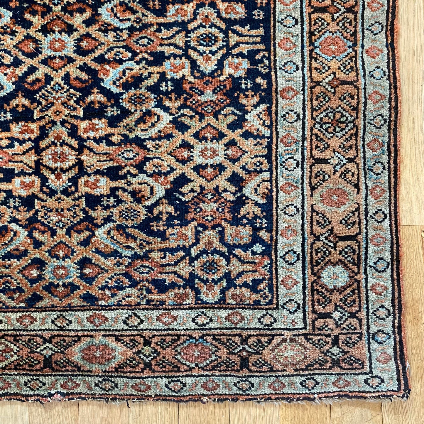 Persian Feraghan Rug, 2' 8 x 3' 2 Navy Vintage