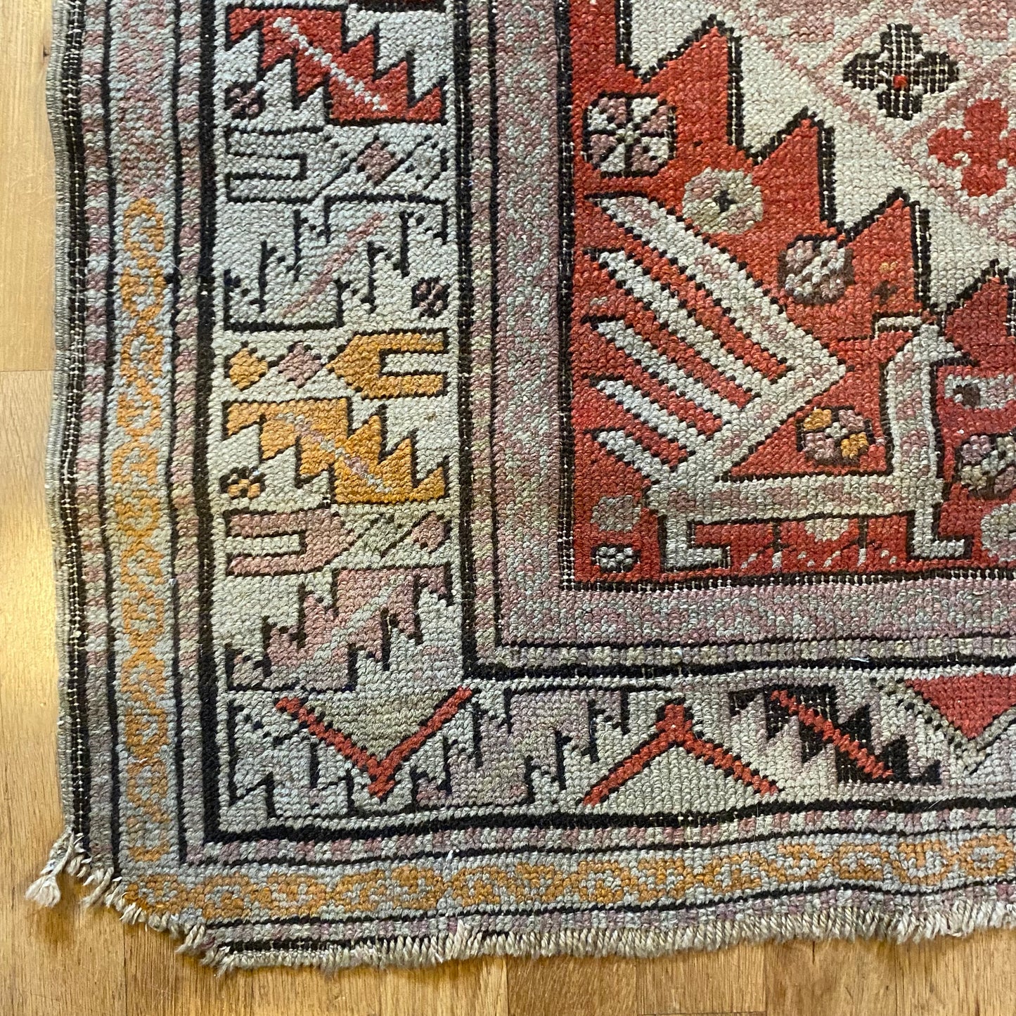 Antique Rug, 3' 4 x 5' 7 Red Orange