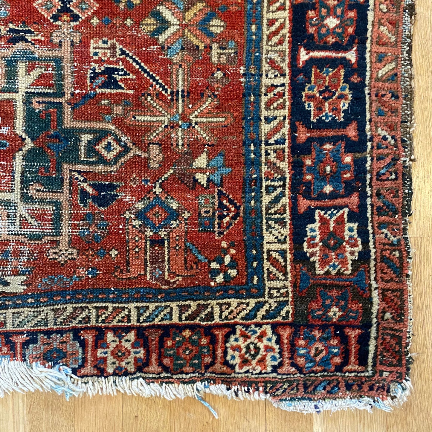 Vintage Rug, 3' 10 x 4' 6 Red Orange