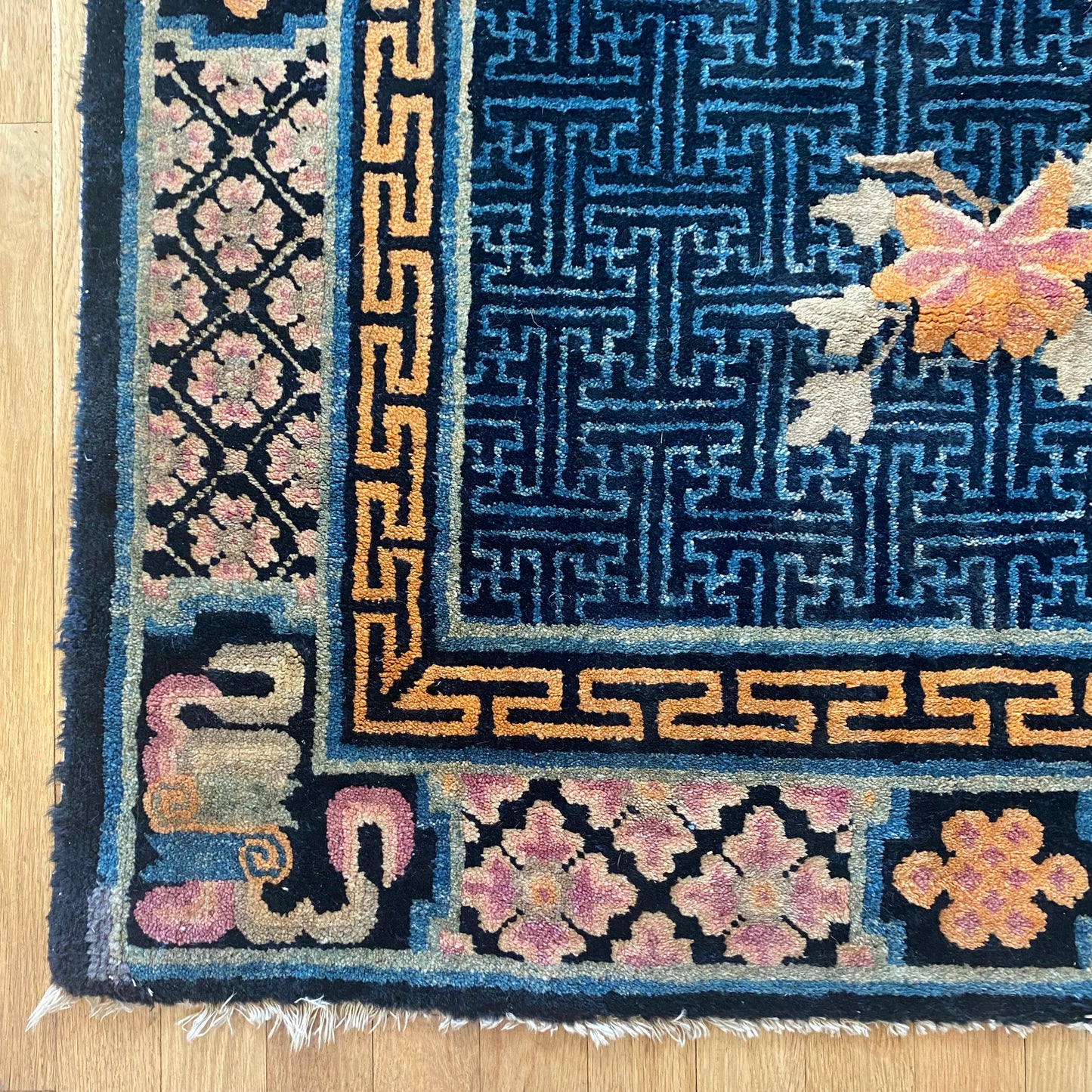 Peking Chinese Rug, 3' 4 x 5' 7 Vintage Blue - Jessie's Oriental Rugs