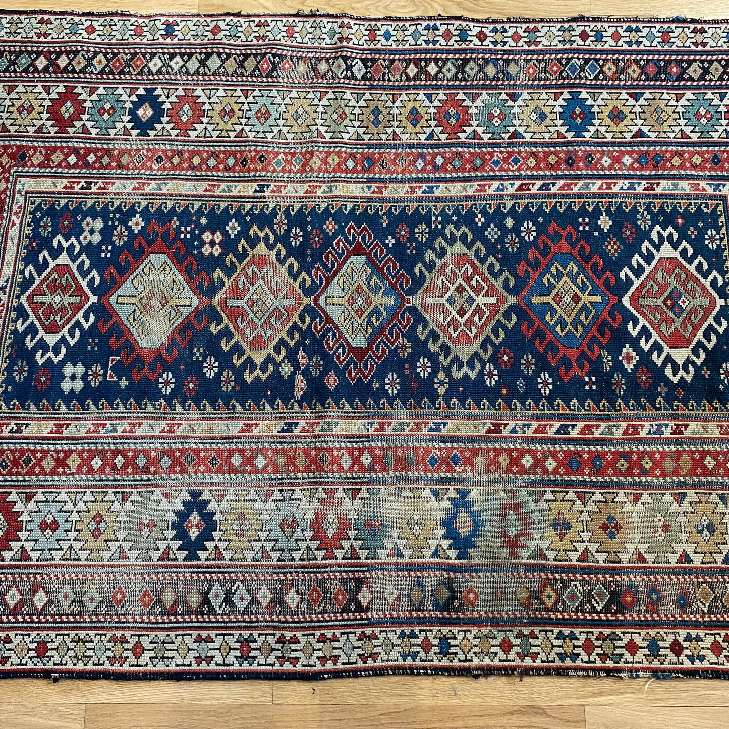 Caucasian Kuba Rug, 3' 5 x 5' Antique Blue