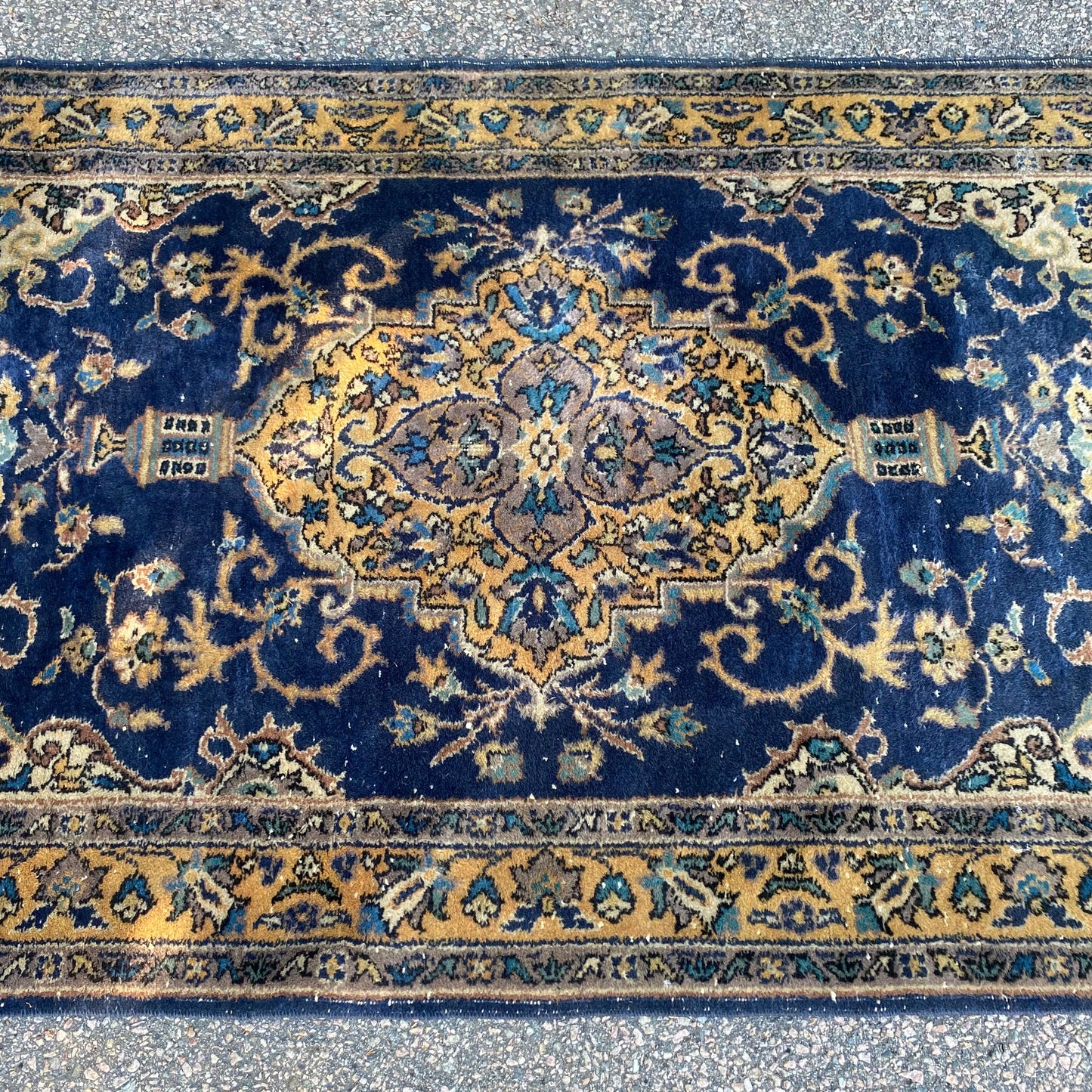 Vintage Rug, 3' 10 x 7' Blue