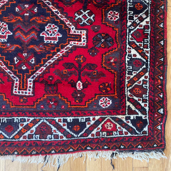 Vintage Rug, 3' 5 x 9' 5 Red