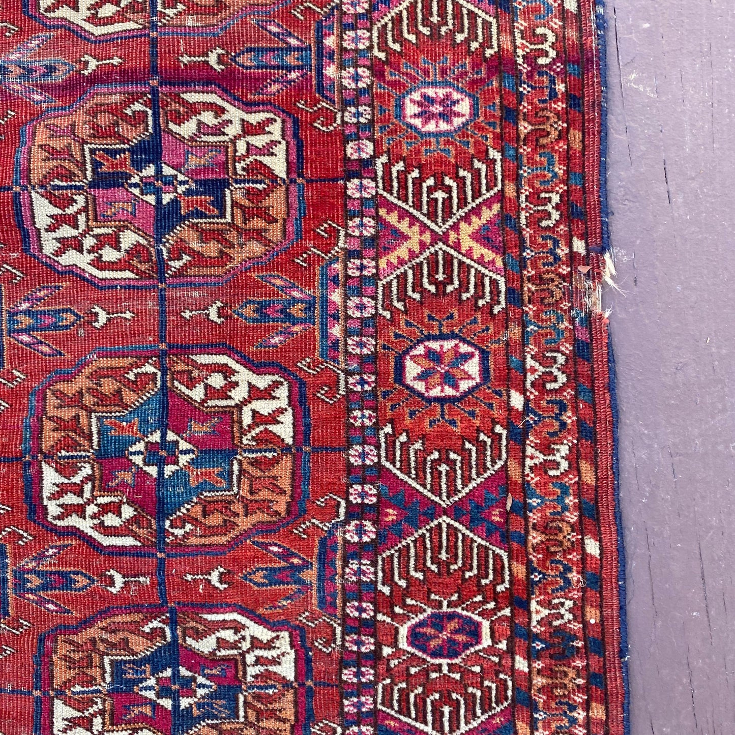 Antique Rug, 3' 3 x 6' 4 Red Brown