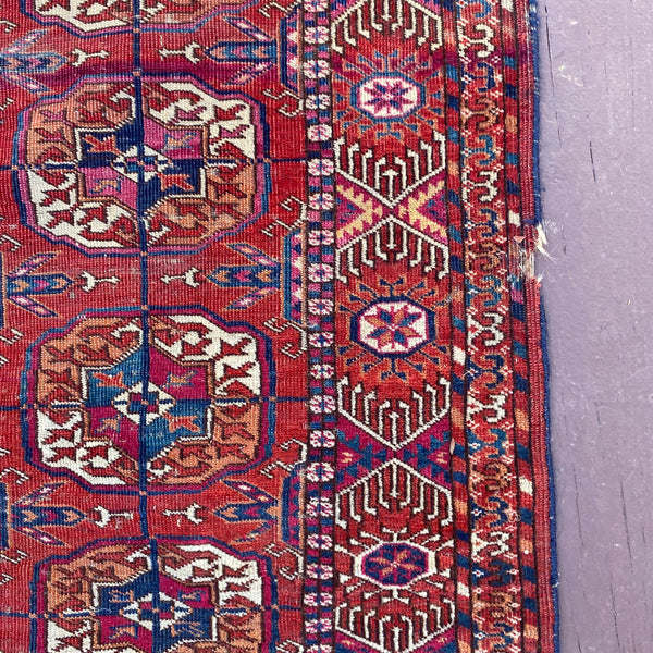 Antique Rug, 3' 3 x 6' 4 Red Brown