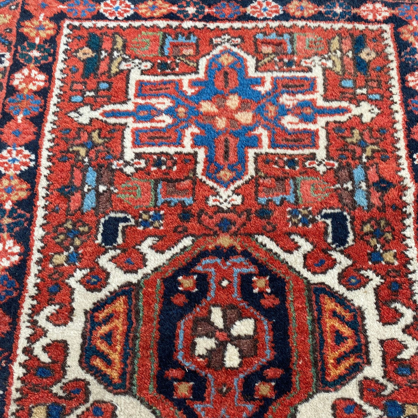Vintage Rug, 2' x 2' 11 Red Orange