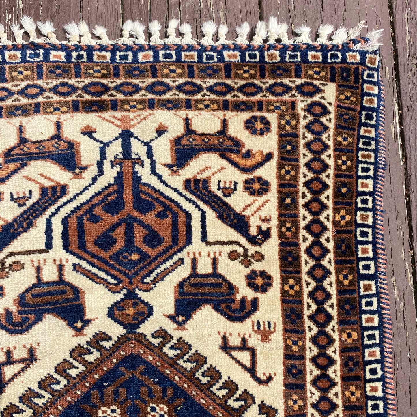 Vintage Rug, 1' 9 x 3' 1 Cream