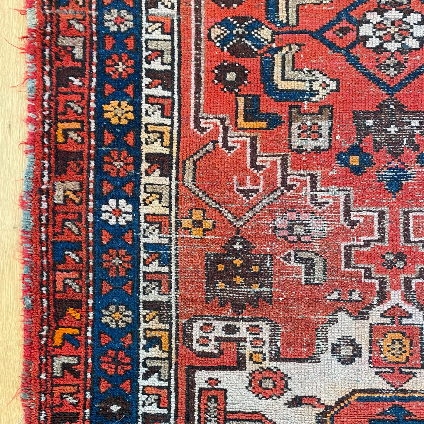 Vintage Rug, 3' 4 x 9' 2 Red