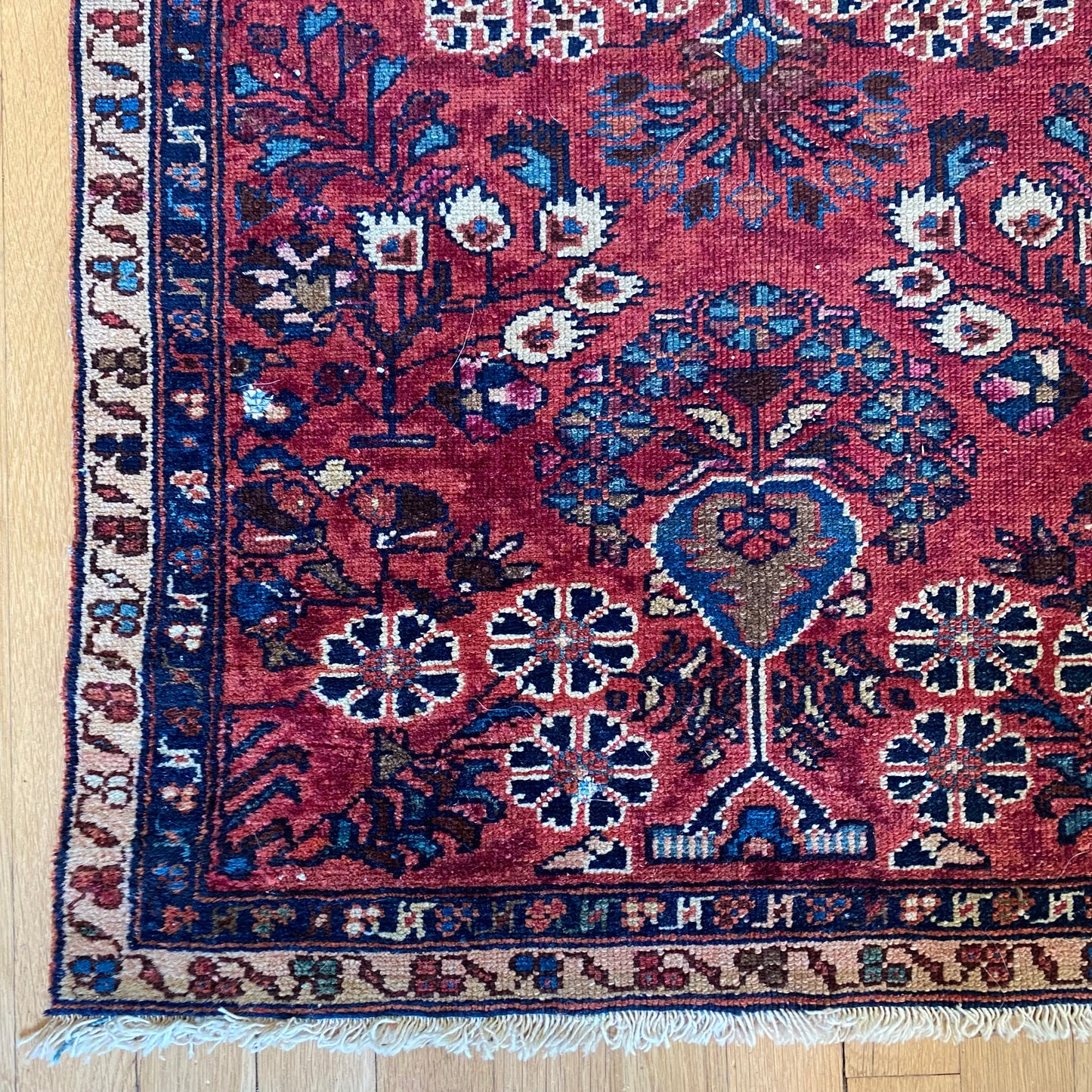 Vintage Rug, 2’ 4 X 4’ 1 Rose Red
