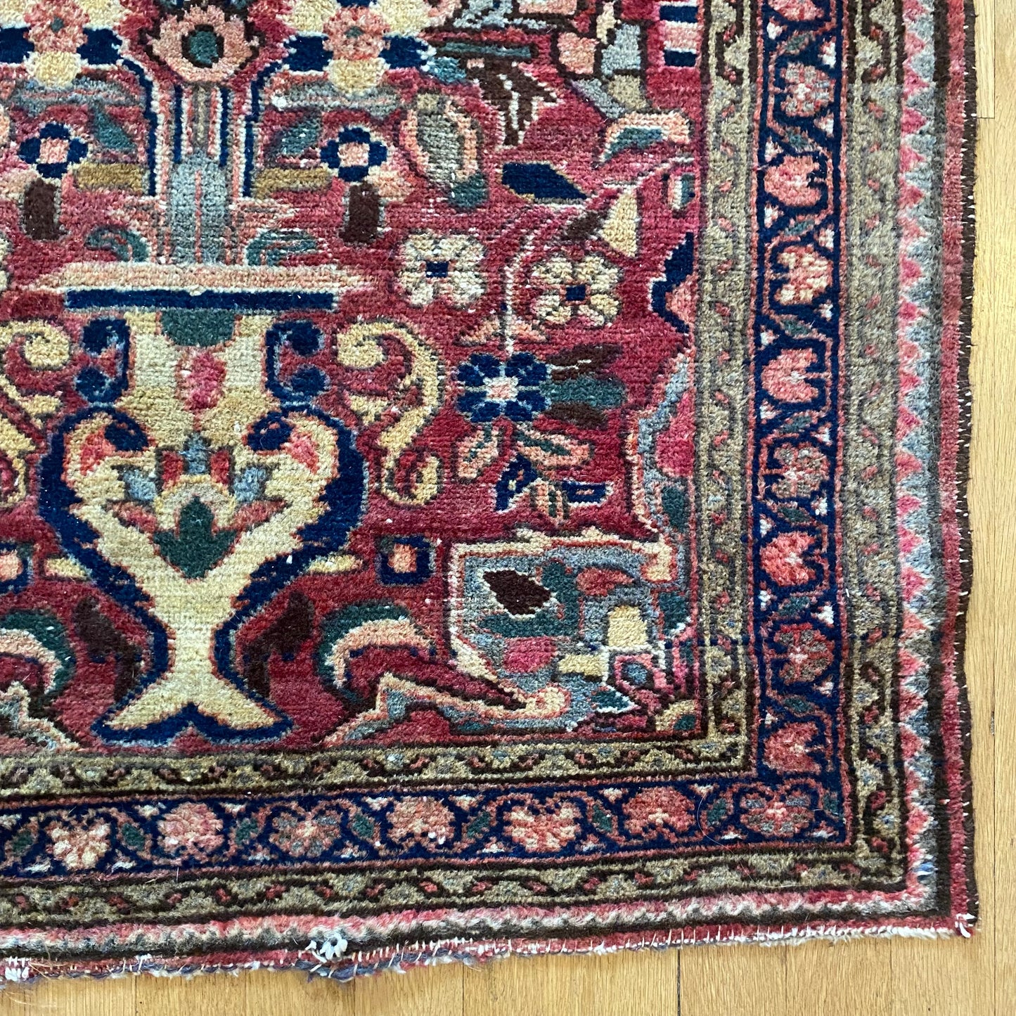 Vintage Rug, 2' 8 x 6' 8 Dark Rose Runner