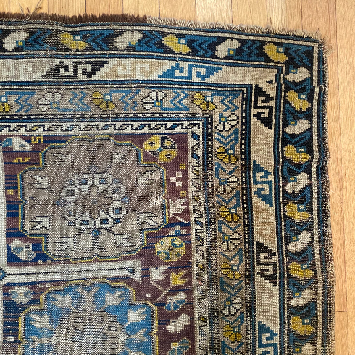 Antique Rug, 3' 9 x 5' 11 Blue Caucasian