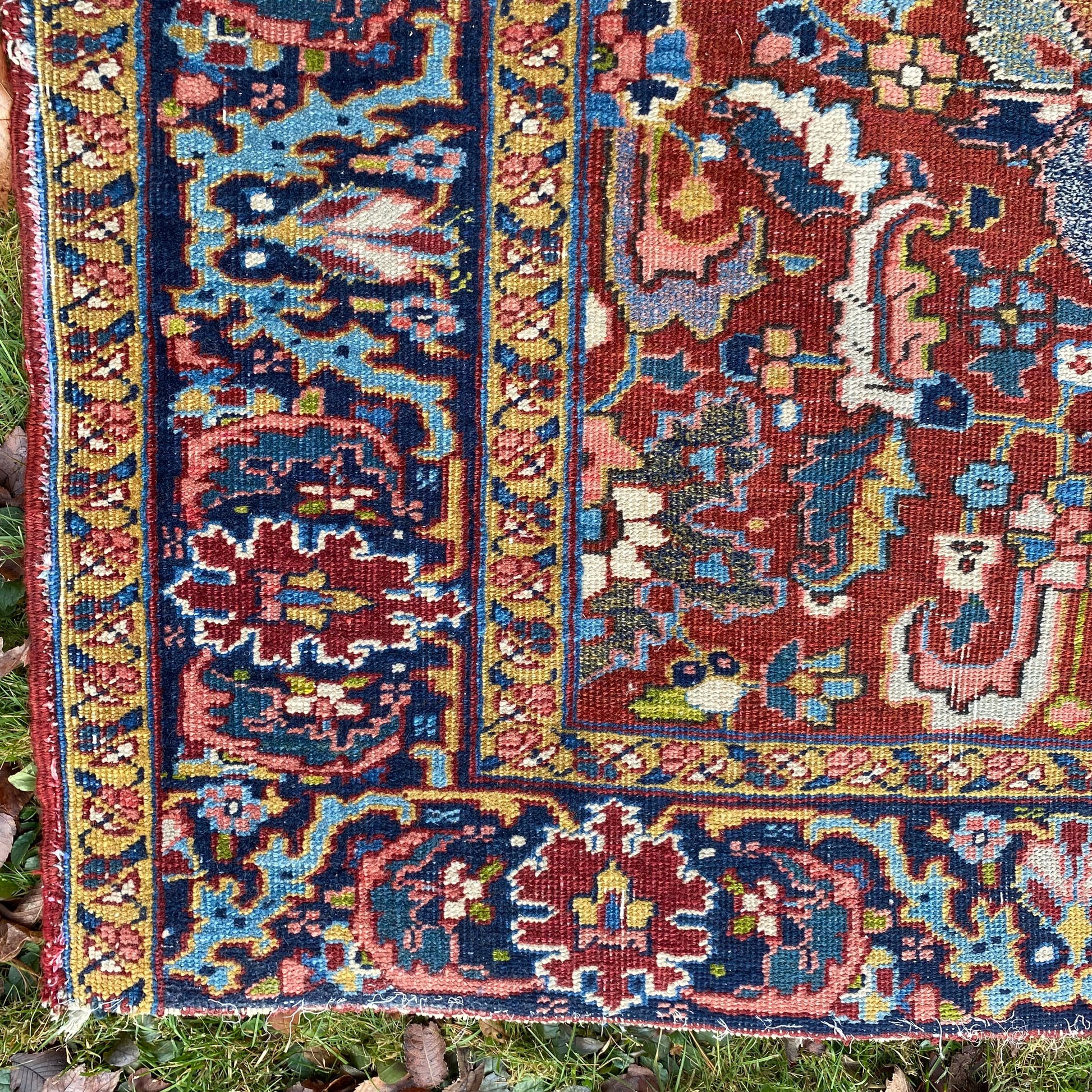 Persian Heriz Rug, 7' 2 x 8' 8 Vintage Red - Jessie's Oriental Rugs