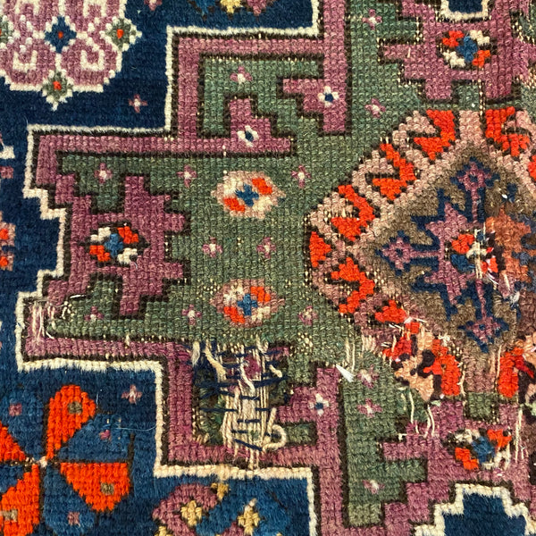 Antique Rug, 3' 7 x 4' 7 Blue