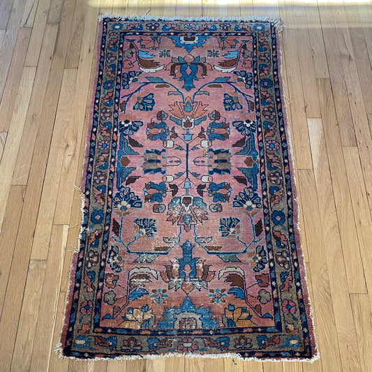 Antique Rug, 2' 7 x 4' 7 Pink
