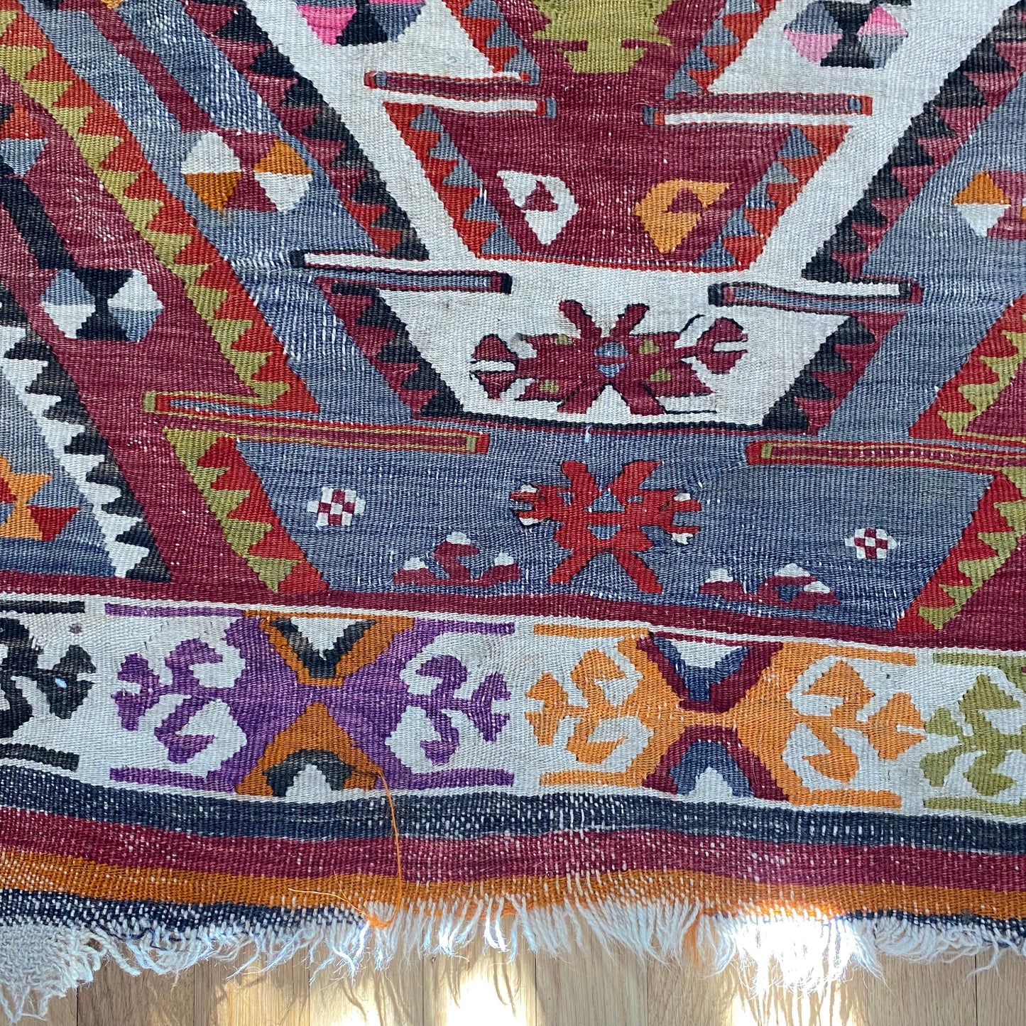 Vintage Rug, 4' 4 x 5' 2 Red