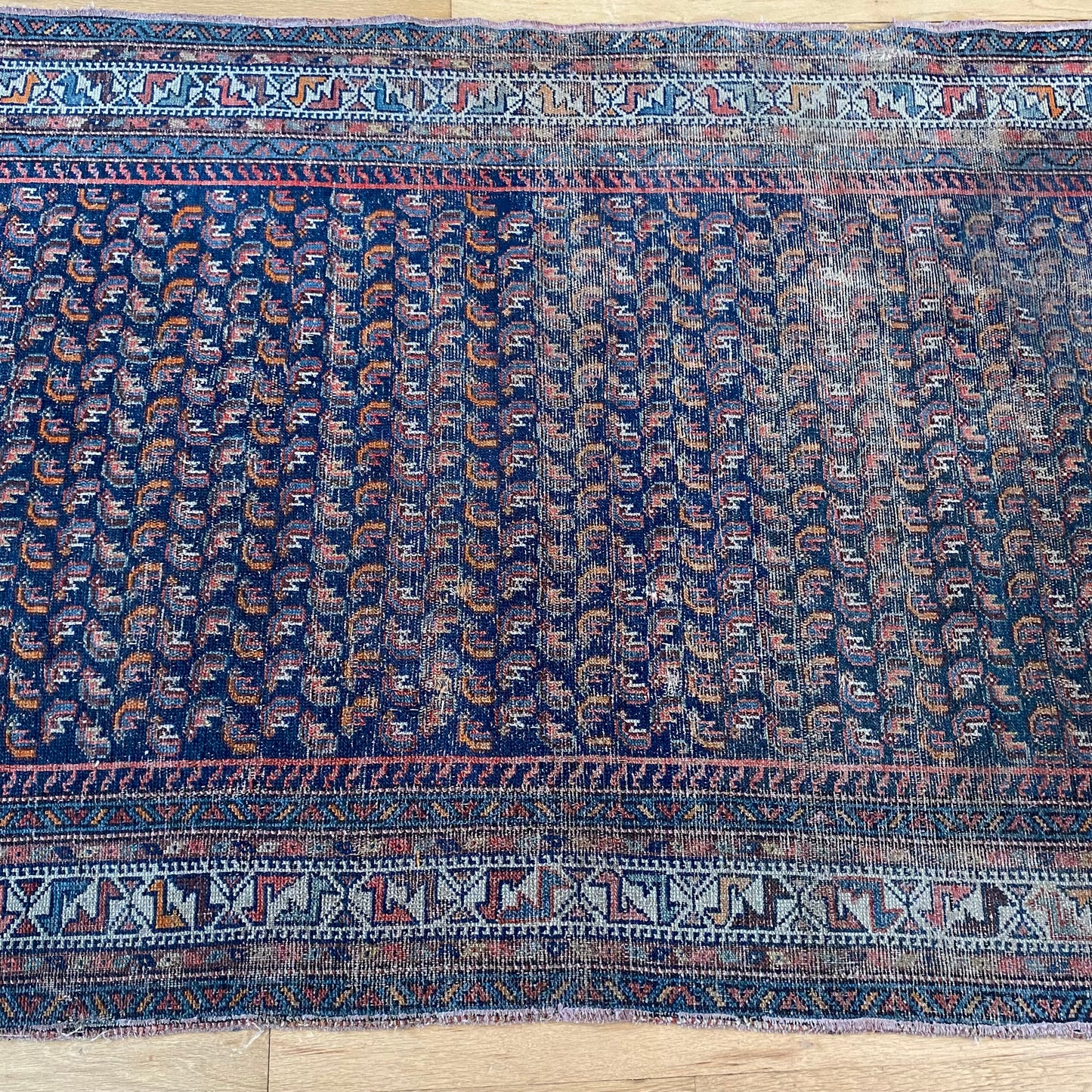 Persian Malayer Rug, 3' 9 x 6' 1 Blue Vintage