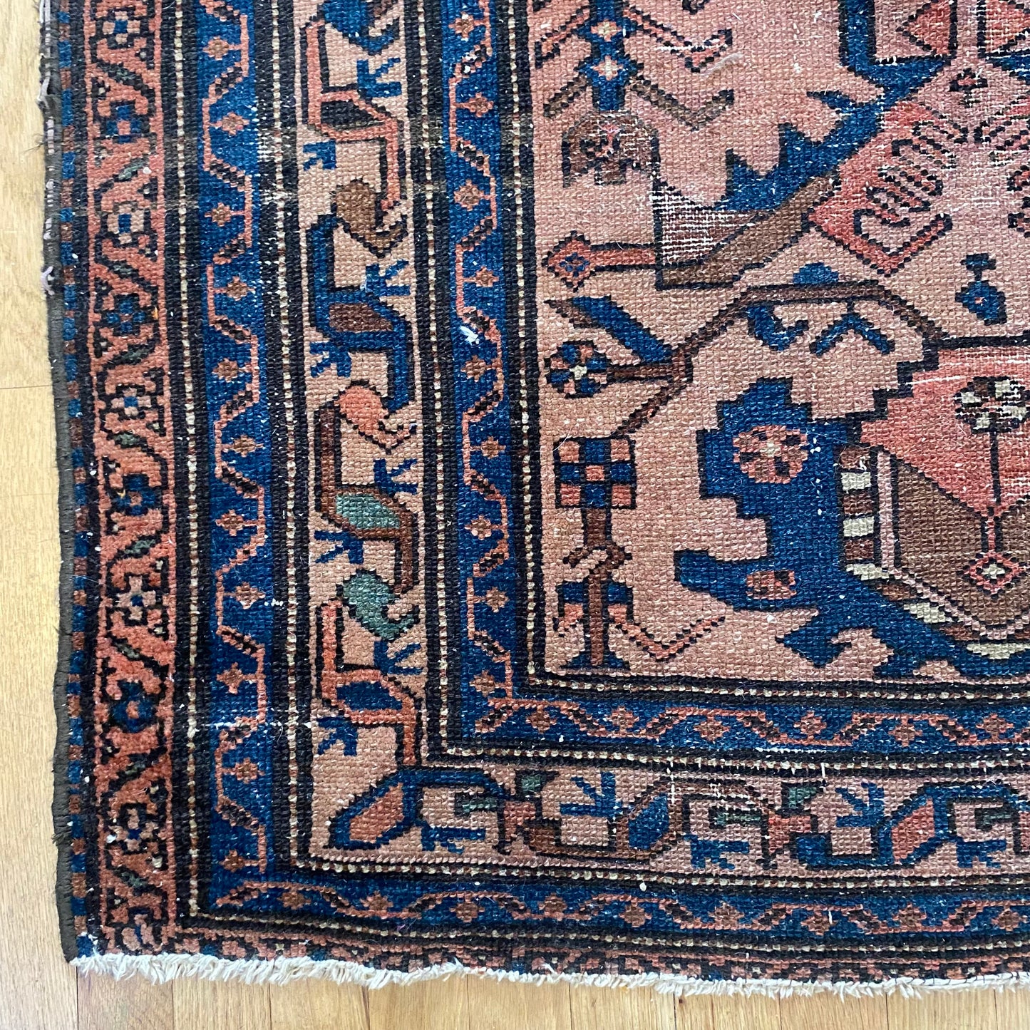RESERVED Persian Rug, 3' 7 x 6' 4 Vintage Dusty Rose