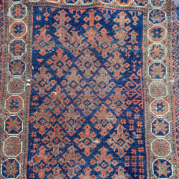 Vintage Rug, 1' 8 x 2' 5 Blue