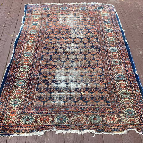 Vintage Rug, 4' 6 x 6' 4 Blue