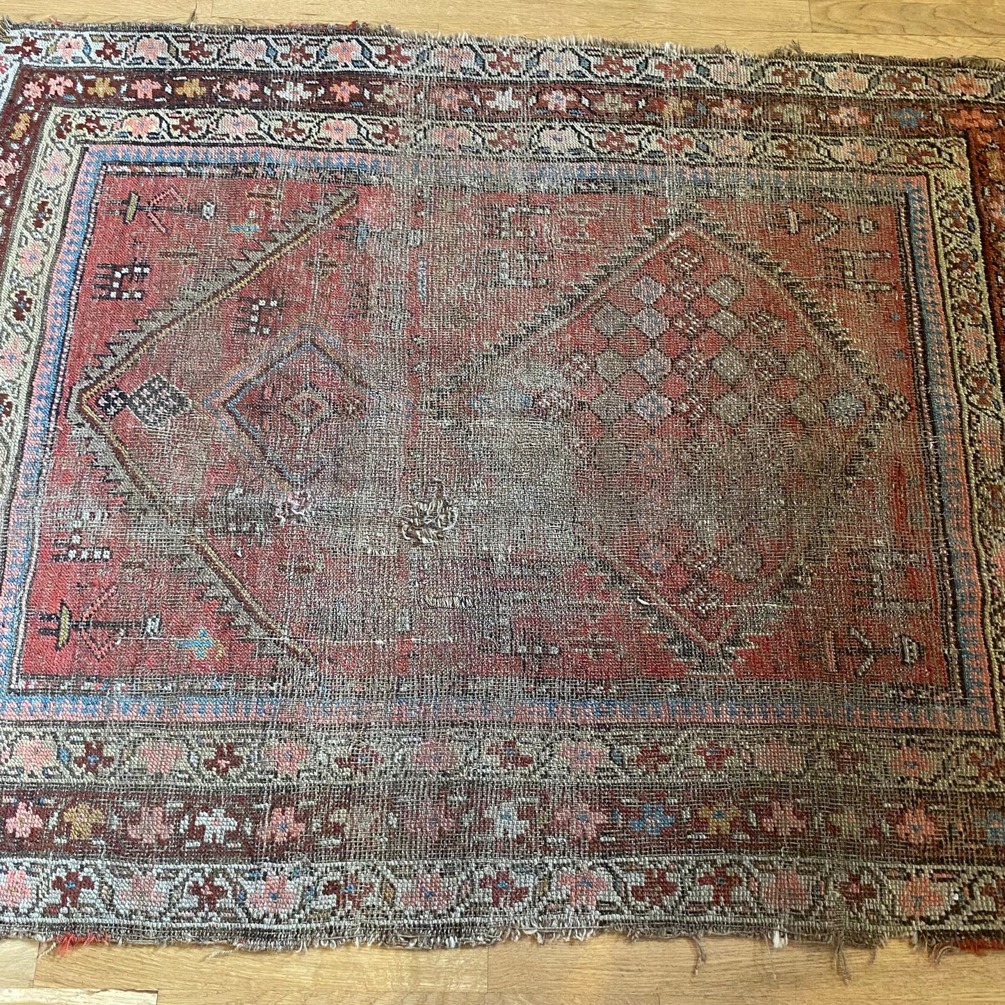 Antique Rug, 3' 9 x 4' 9 Red