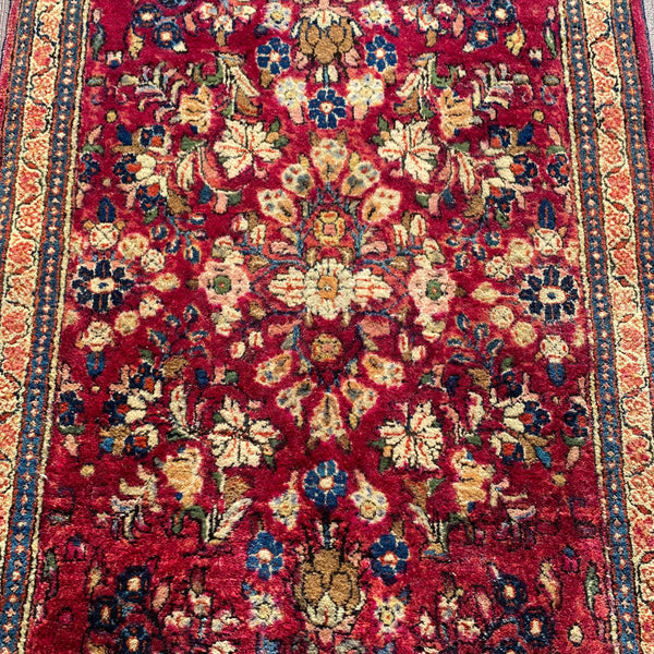 Vintage Rug, 2' 1 x 4' 1 Dark Pink