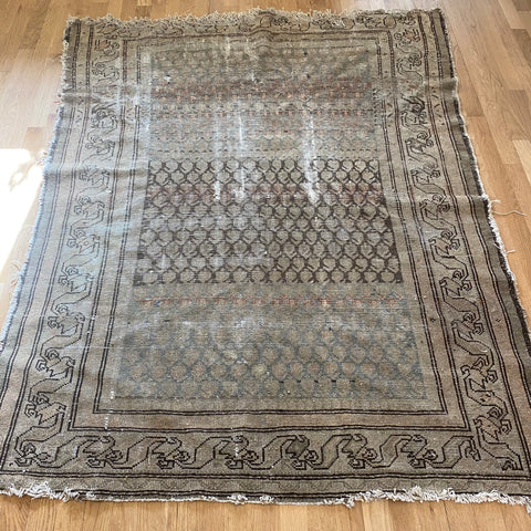 Vintage Rug, 4' 9 x 5' 11 Beige