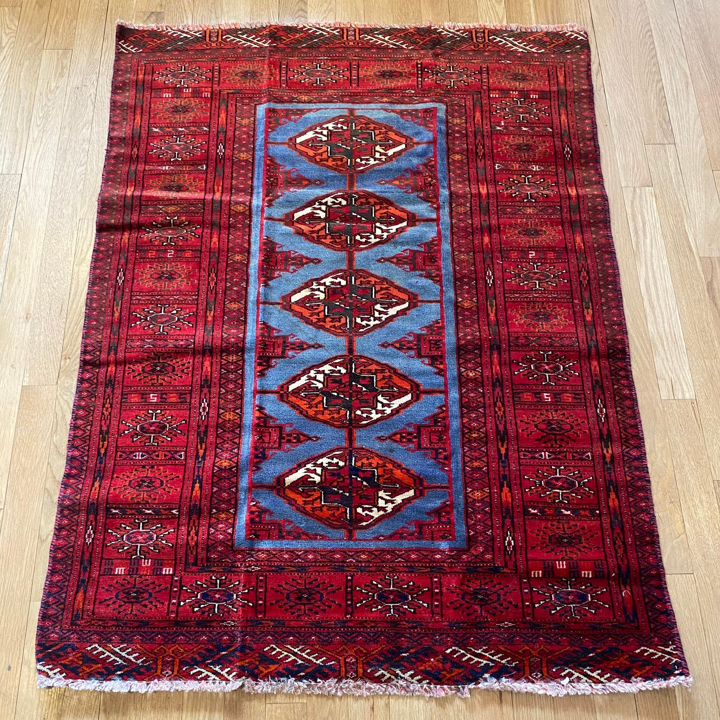 Vintage Rug, 3' x 4' Blue