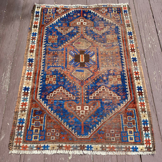 Vintage Rug, 3' x 4' 2 Brown