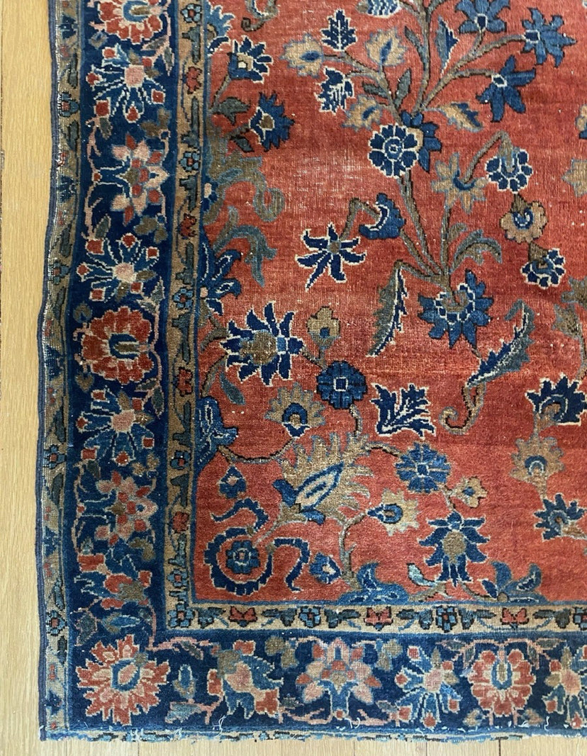 Vintage Rug 3' 6 x 4' 11 Terracotta