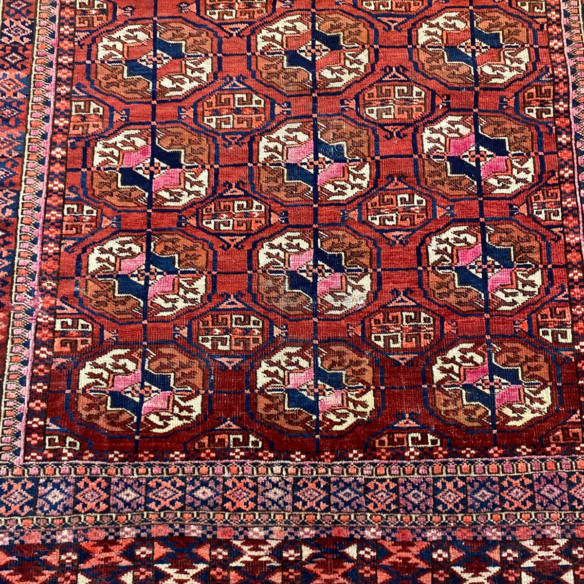 Vintage Rug, 3' 3 x 3' 10 Dark Terracotta
