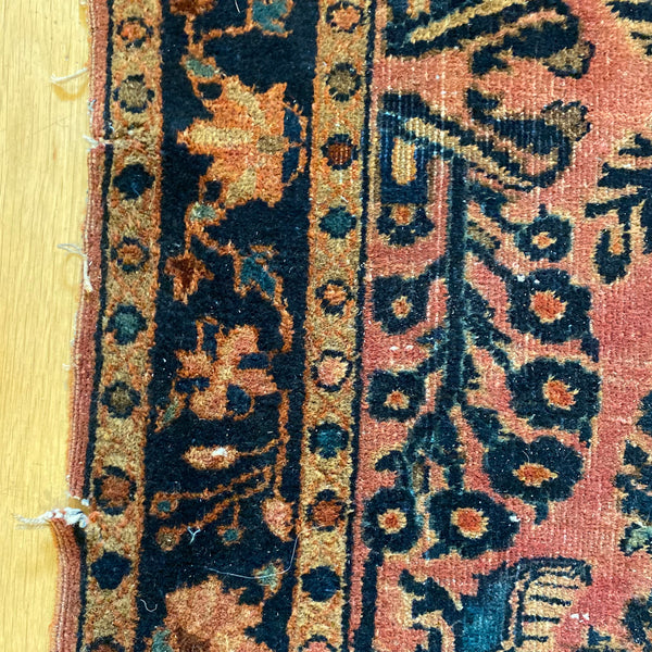 Vintage Rug, 3' 4 x 4' 9 Pink